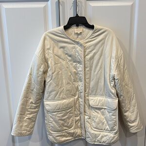 Sézane Farel Quilted Cotton Jacket Off-White Ecru Size 42/US 10
